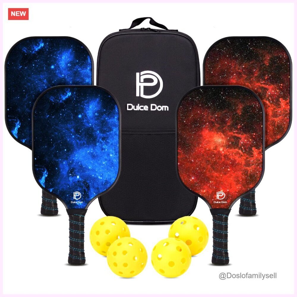 Pickleball Paddles Set of 4 with Balls and Bag USAPA Approved Training Equipment
